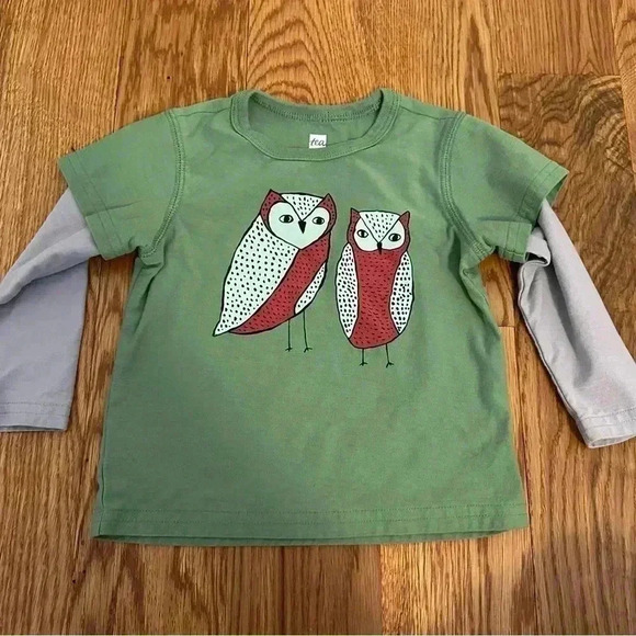 Tea Collection Green Owl Shirt baby size 9-12 months - Picture 8 of 8
